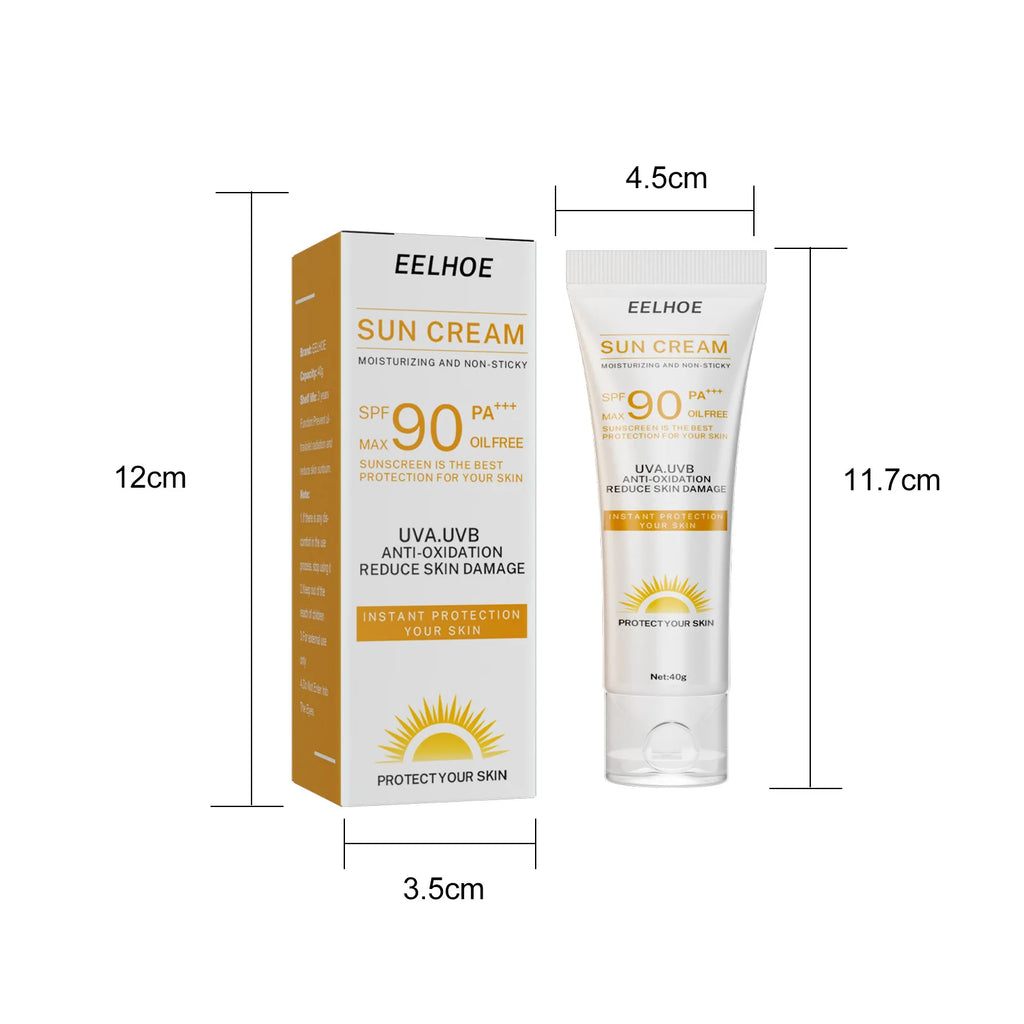 SPF 90 Sunscreen Cream — Whitening, Oil Control & Deep Moisturizing Sun Protection for Face & Body