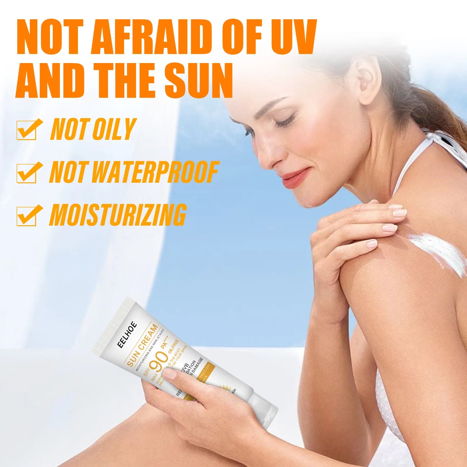 SPF 90 Sunscreen Cream — Whitening, Oil Control & Deep Moisturizing Sun Protection for Face & Body