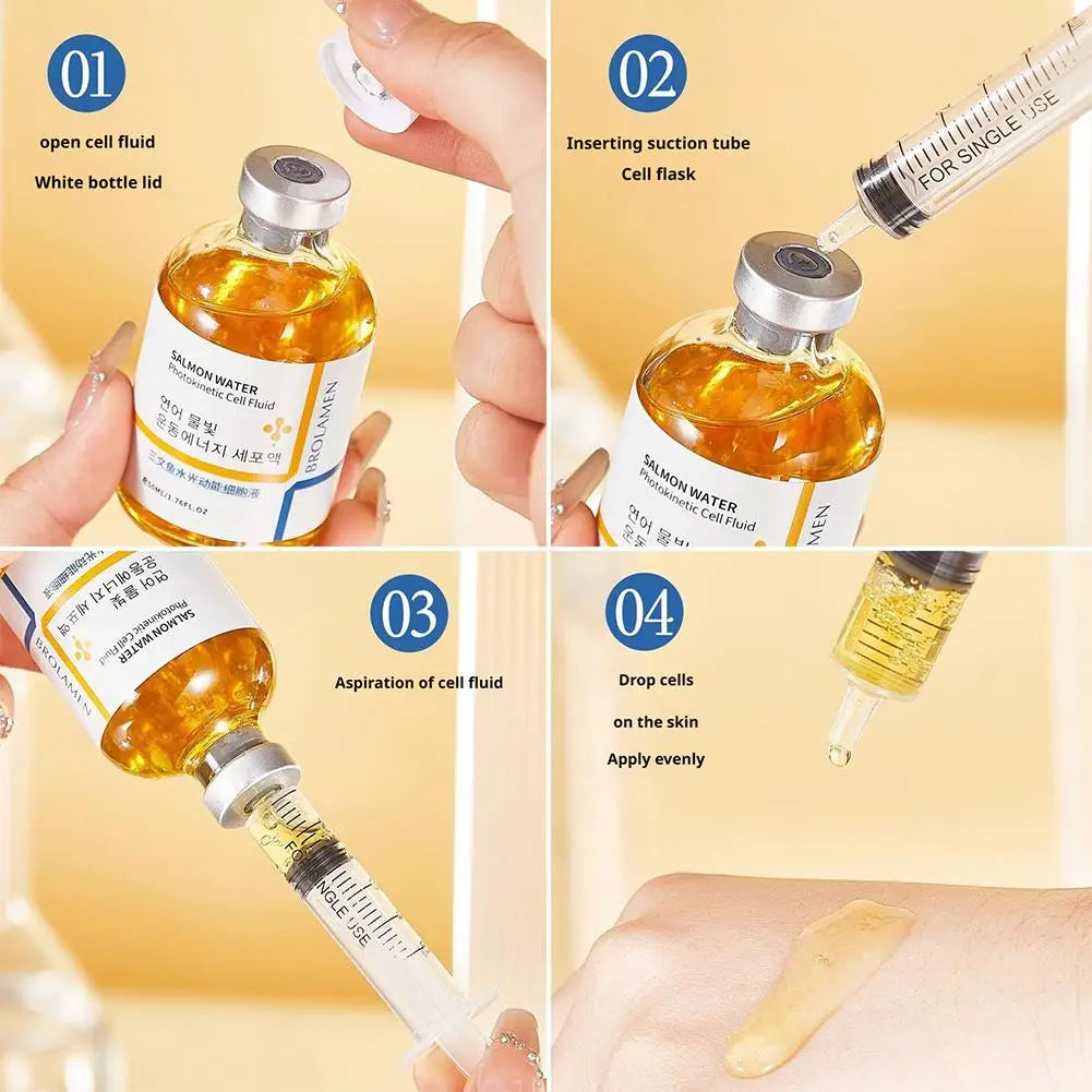 Korean Salmon Skin Rejuvenation Essence Serum – 24H Hydration, Wrinkle Care & Firming Treatment