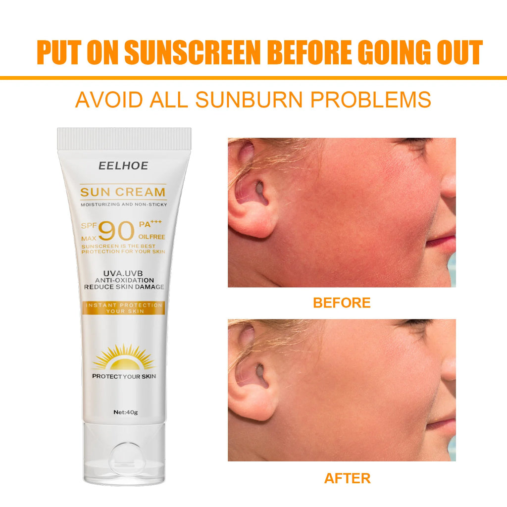 SPF 90 Sunscreen Cream — Whitening, Oil Control & Deep Moisturizing Sun Protection for Face & Body